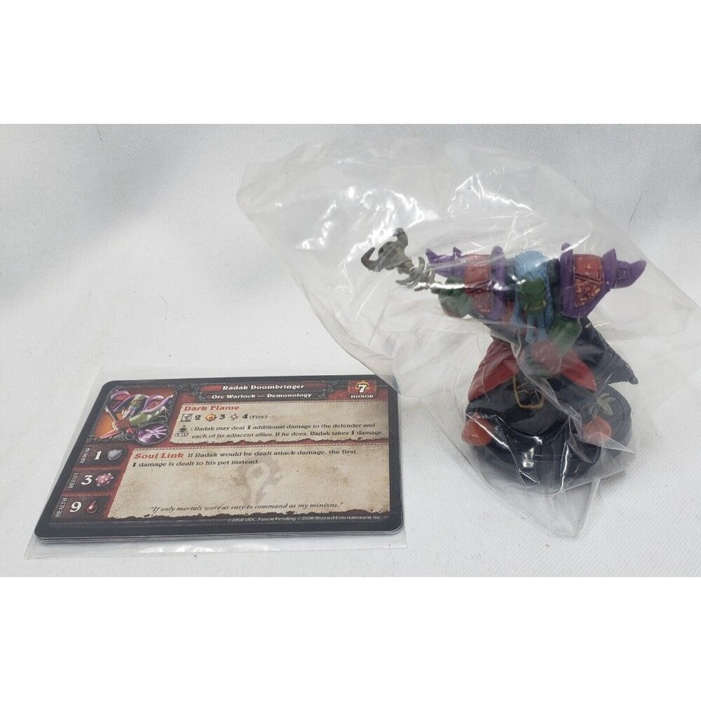 World of Warcraft Miniatures Game Radak Doombringer Figure Sealed With Cards